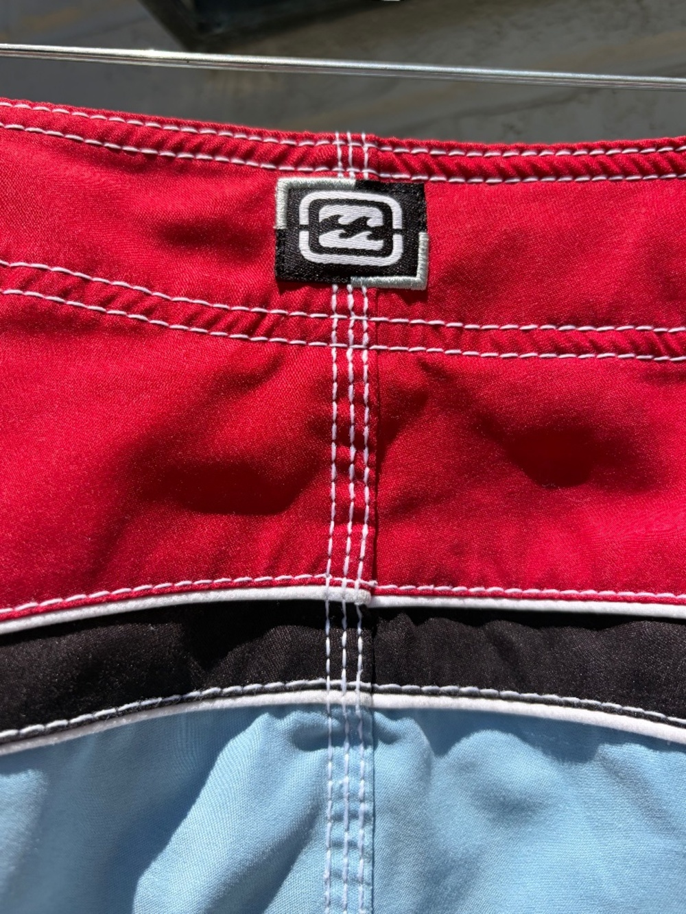 Vintage Billabong Andy Irons surf shorts 33 blue, red, black - Picture 14 of 16